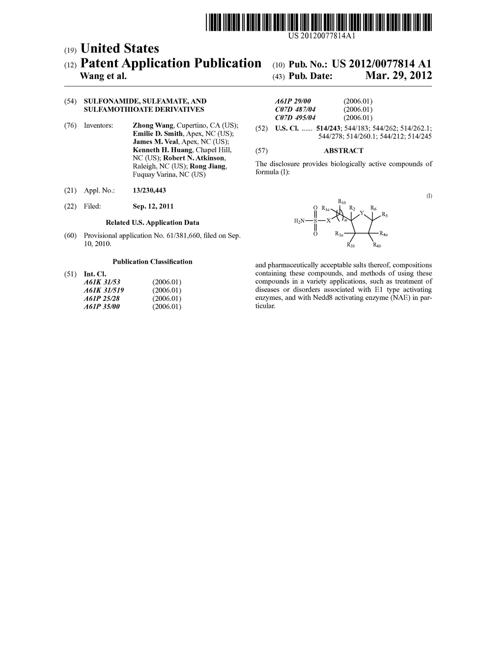 SULFONAMIDE, SULFAMATE, AND SULFAMOTHIOATE DERIVATIVES - diagram, schematic, and image 01