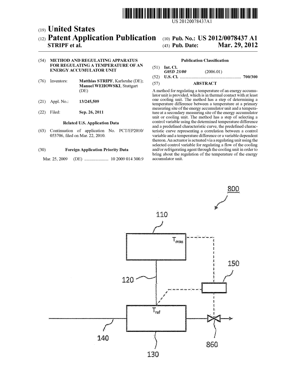 METHOD AND REGULATING APPARATUS FOR REGULATING A TEMPERATURE OF AN ENERGY     ACCUMULATOR UNIT - diagram, schematic, and image 01