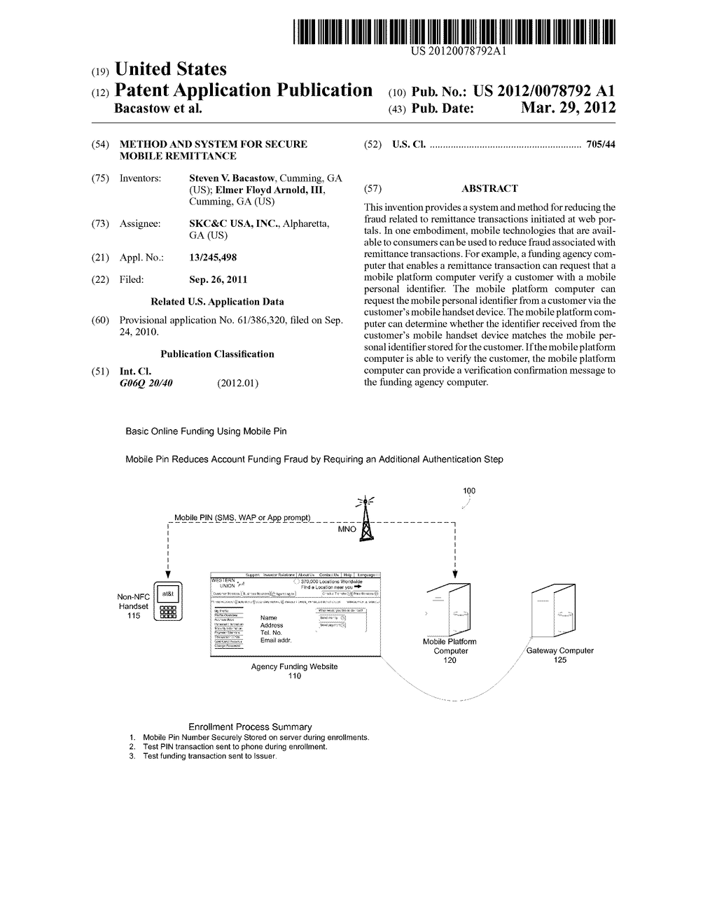 Method and System for Secure Mobile Remittance - diagram, schematic, and image 01