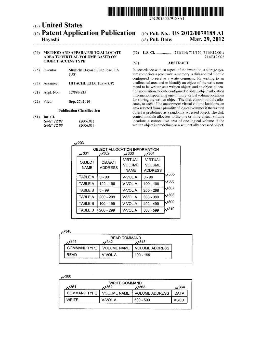 METHOD AND APPARATUS TO ALLOCATE AREA TO VIRTUAL VOLUME BASED ON OBJECT     ACCESS TYPE - diagram, schematic, and image 01