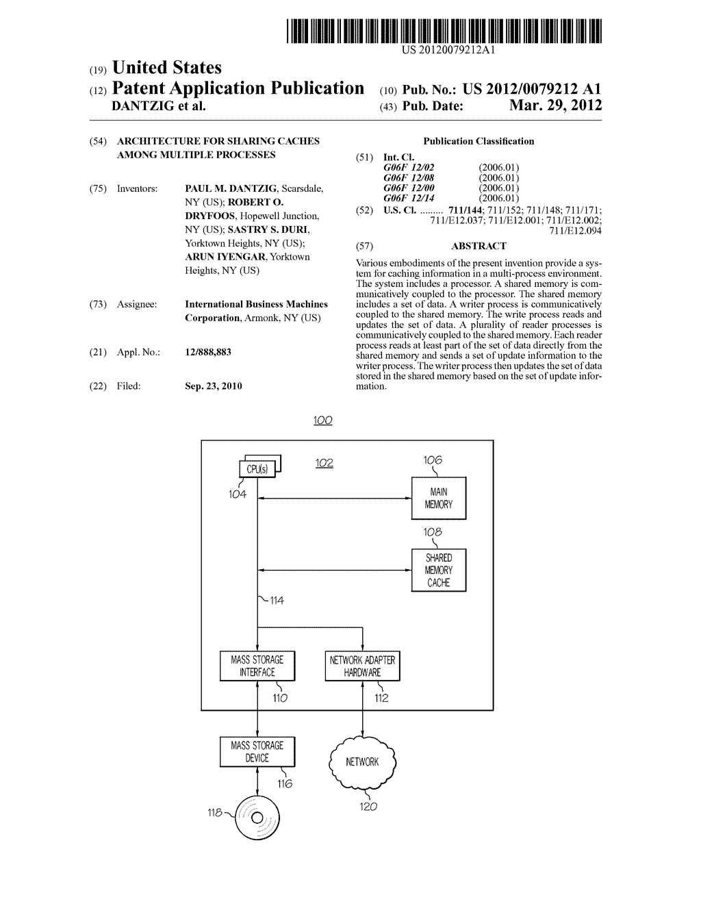 ARCHITECTURE FOR SHARING CACHES AMONG MULTIPLE PROCESSES - diagram, schematic, and image 01