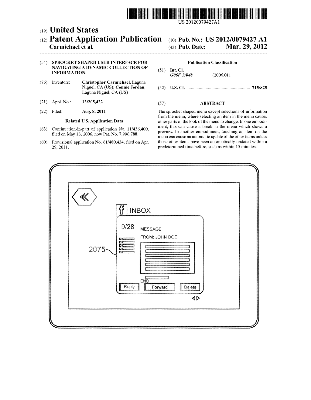 Sprocket  Shaped User Interface for Navigating a Dynamic Collection of     Information - diagram, schematic, and image 01