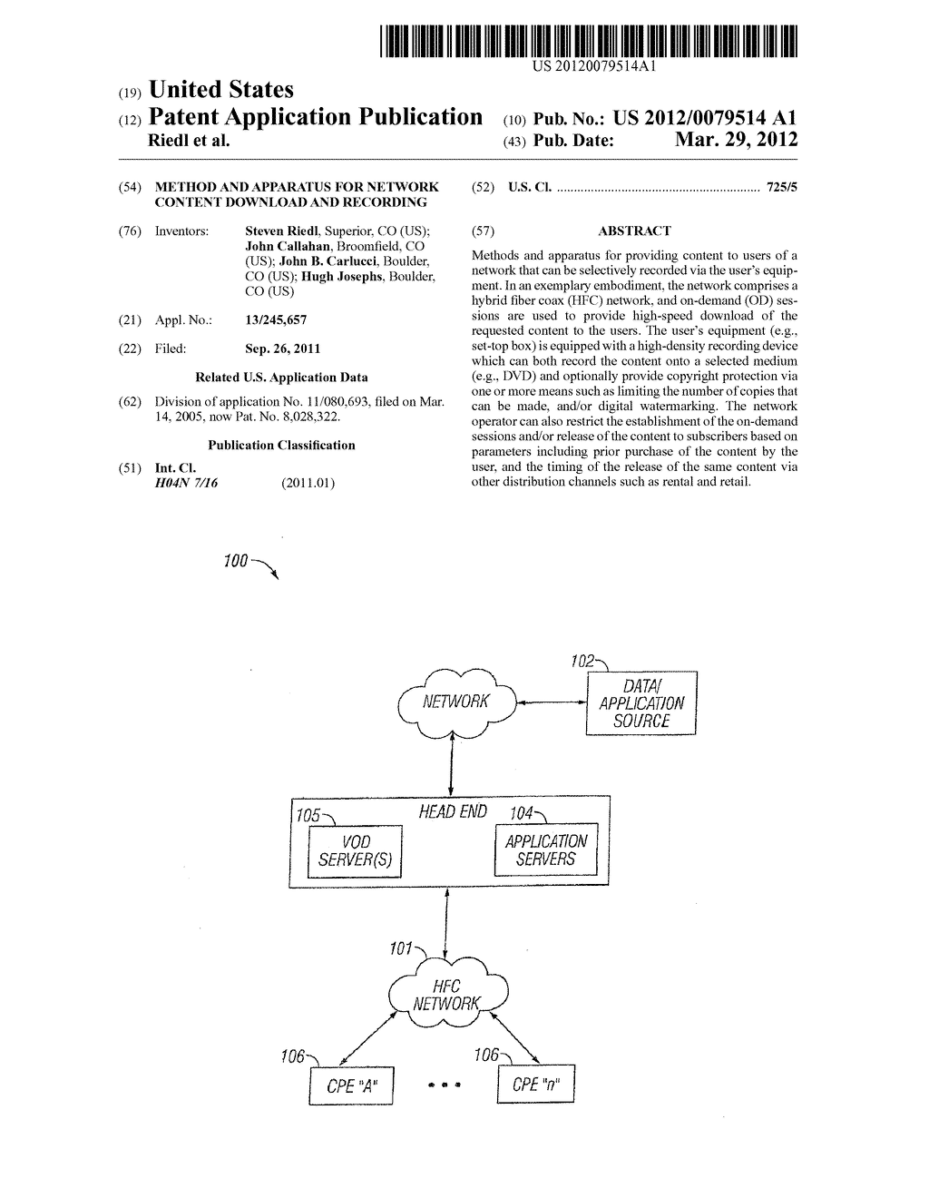 METHOD AND APPARATUS FOR NETWORK CONTENT DOWNLOAD AND RECORDING - diagram, schematic, and image 01