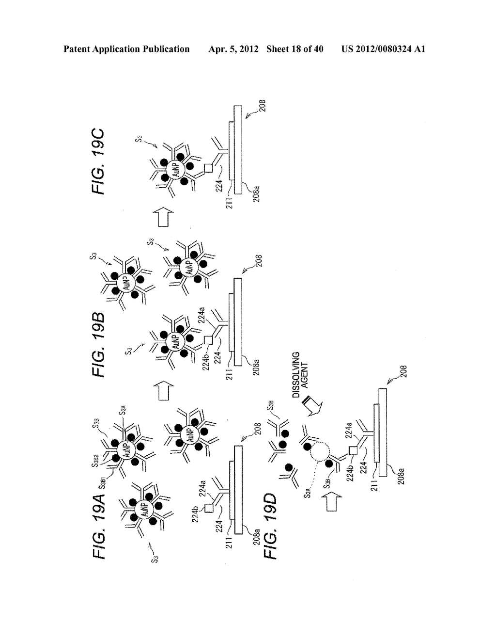 METHOD OF ELECTROCHEMICALLY DETECTING TARGET SUBSTANCE, METHOD OF     ELECTROCHEMICALLY DETECTING ANALYTE, TEST CHIP, AND DETECTION SET - diagram, schematic, and image 19