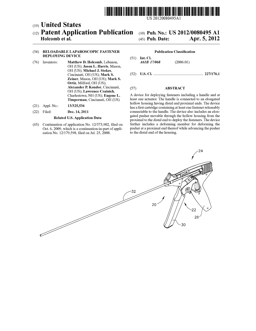 RELOADABLE LAPAROSCOPIC FASTENER DEPLOYING DEVICE - diagram, schematic, and image 01