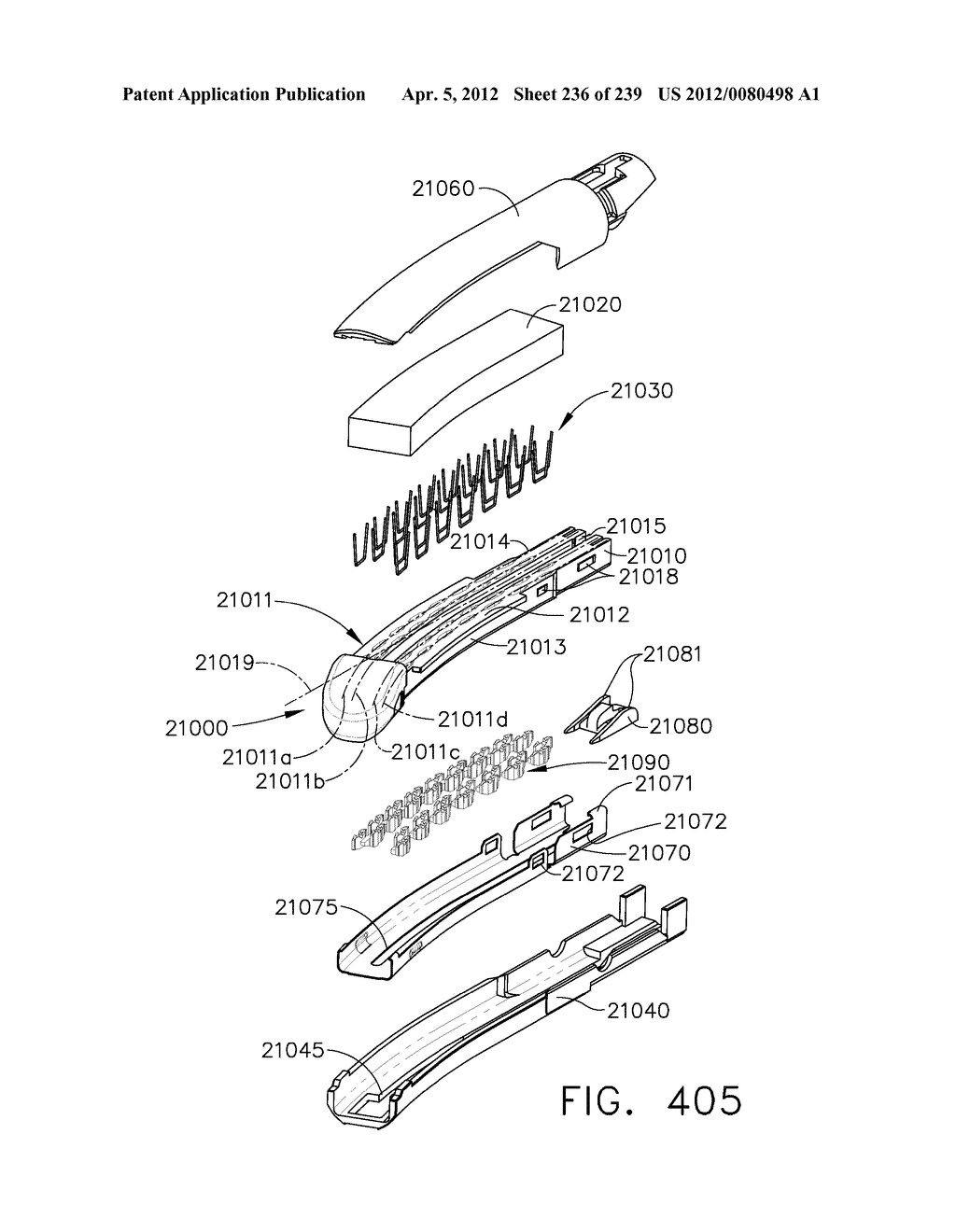 CURVED END EFFECTOR FOR A STAPLING INSTRUMENT - diagram, schematic, and image 237
