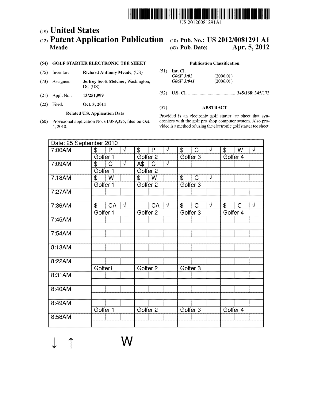 GOLF STARTER ELECTRONIC TEE SHEET - diagram, schematic, and image 01