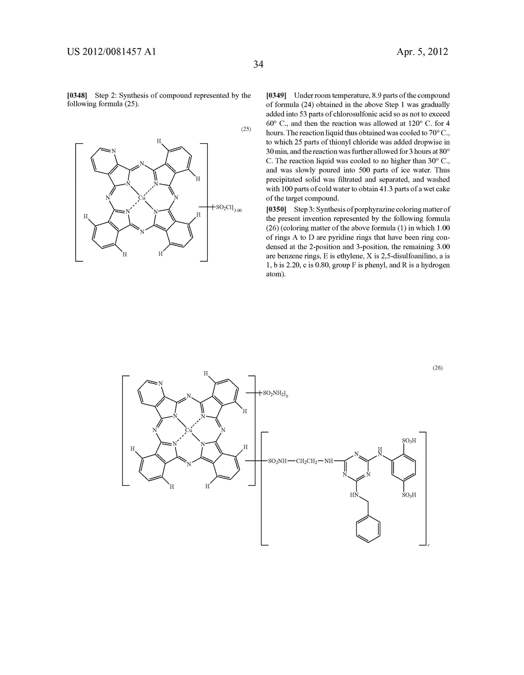 PORPHYRAZINE COLORING MATTER, INK COMPOSITION, RECORDING METHOD, AND     COLORED OBJECT - diagram, schematic, and image 35