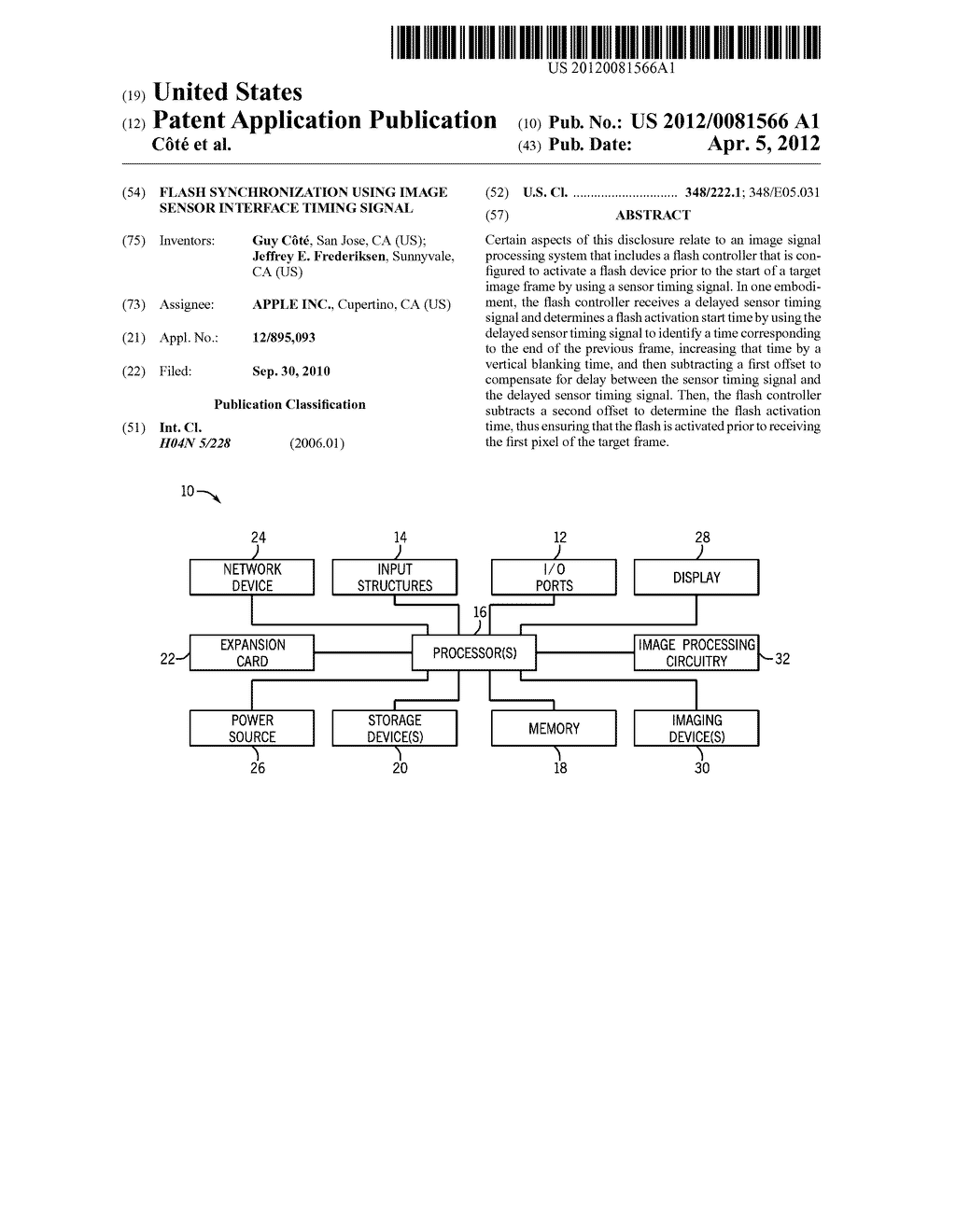 FLASH SYNCHRONIZATION USING IMAGE SENSOR INTERFACE TIMING SIGNAL - diagram, schematic, and image 01