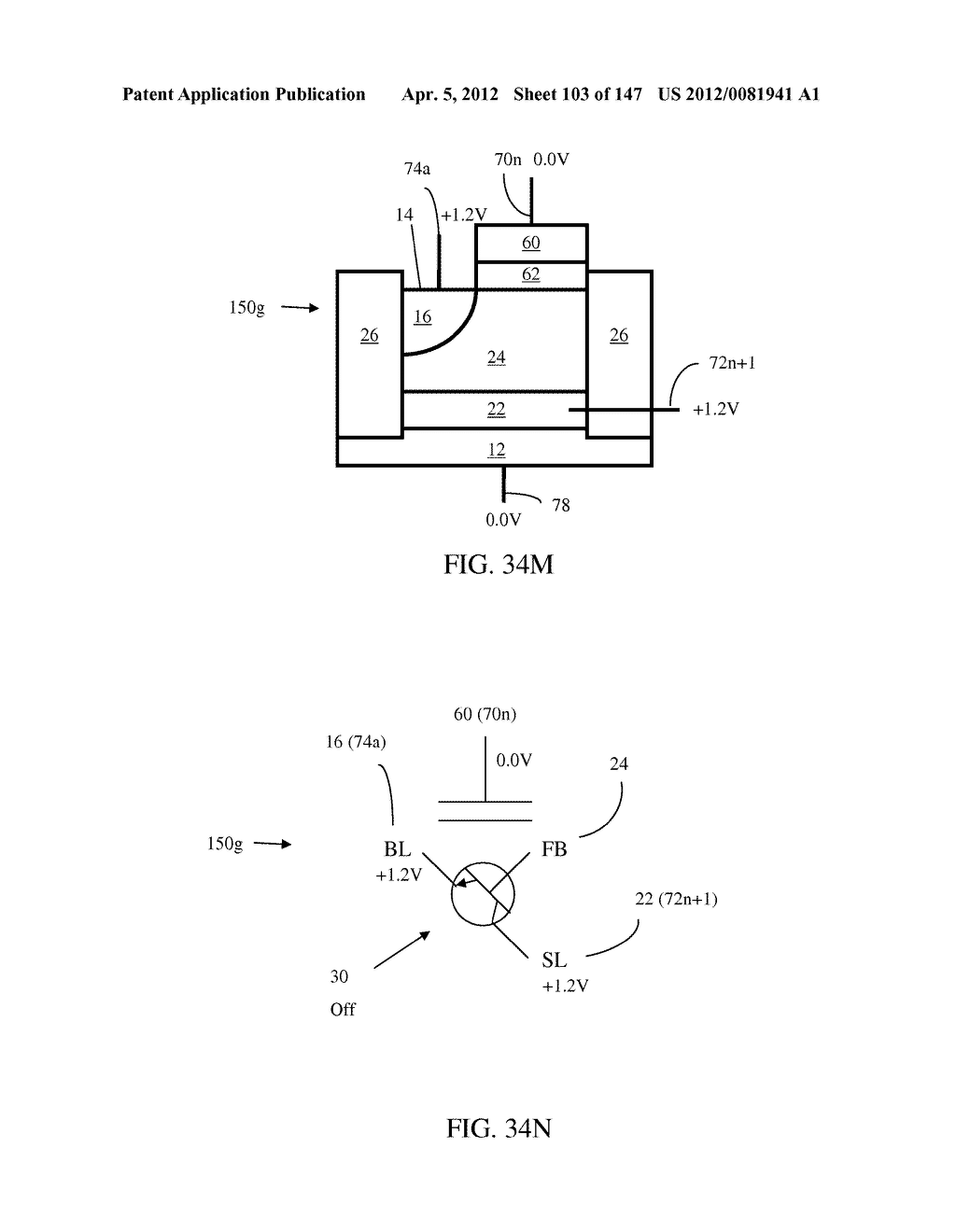 SEMICONDUCTOR MEMORY DEVICE HAVING AN ELECTRICALLY FLOATING BODY     TRANSISTOR - diagram, schematic, and image 104