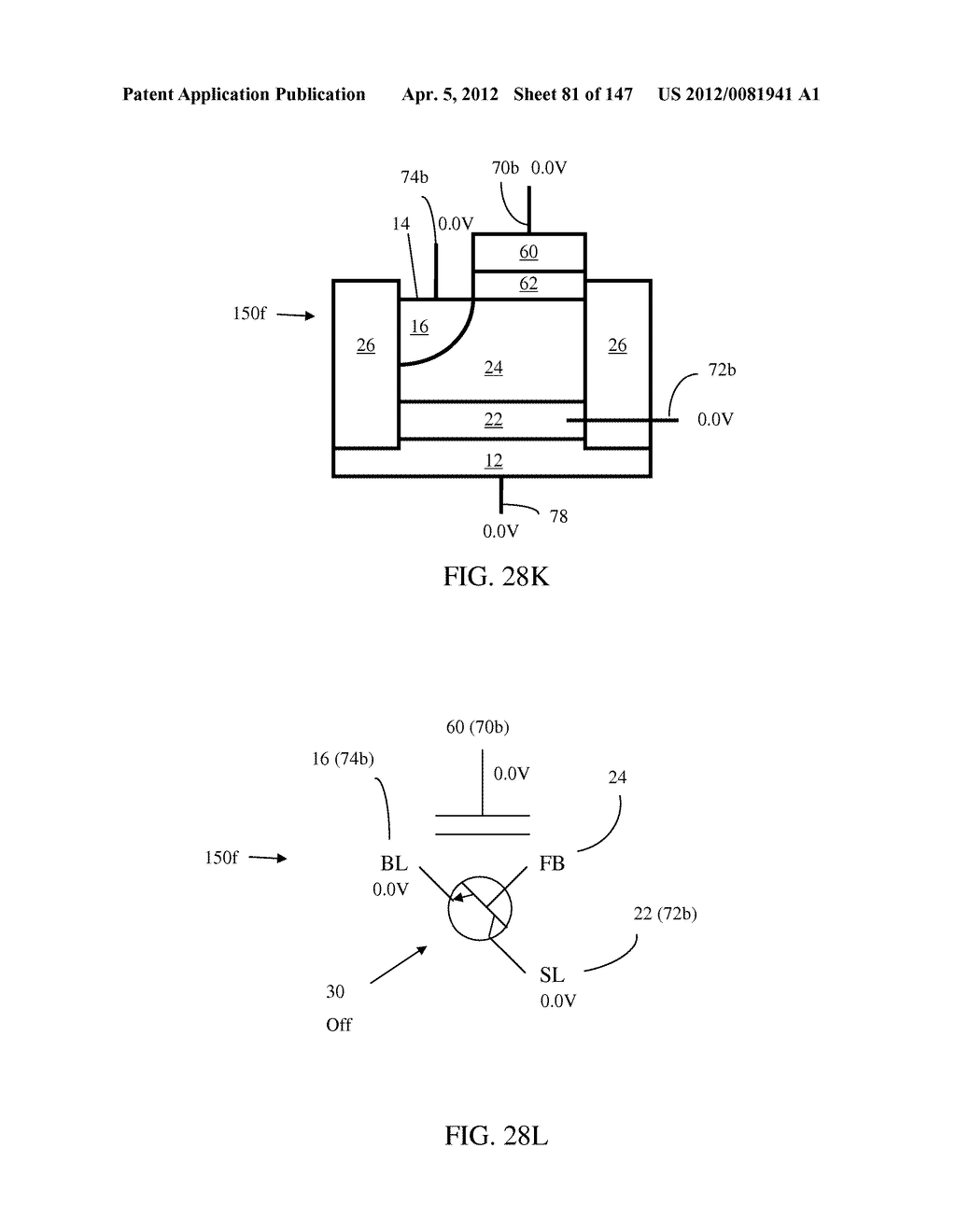 SEMICONDUCTOR MEMORY DEVICE HAVING AN ELECTRICALLY FLOATING BODY     TRANSISTOR - diagram, schematic, and image 82