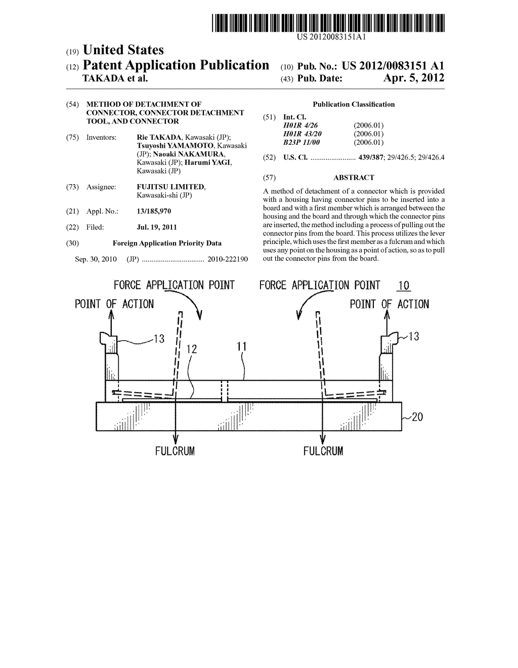 METHOD OF DETACHMENT OF CONNECTOR, CONNECTOR DETACHMENT TOOL, AND     CONNECTOR - diagram, schematic, and image 01