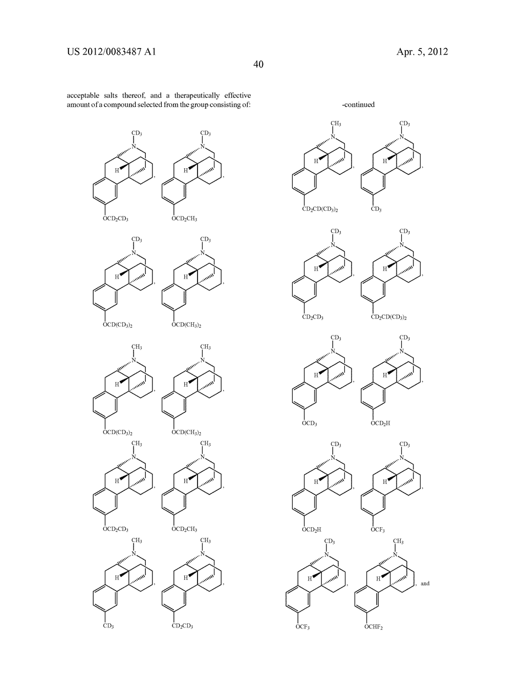 COMBINATION OF MORPHINAN COMPOUNDS AND ANTIDEPRESSANT FOR THE TREATMENT OF     PSEUDOBULBAR AFFECT, NEUROLGICAL DISEASES, INTRACTABLE AND CHRONIC PAIN     AND BRAIN INJURY - diagram, schematic, and image 42