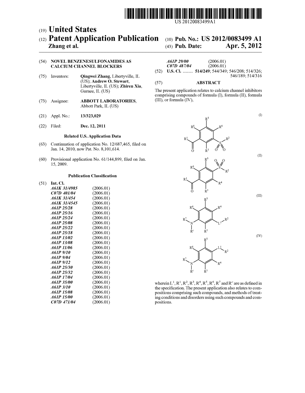 NOVEL BENZENESULFONAMIDES AS CALCIUM CHANNEL BLOCKERS - diagram, schematic, and image 01