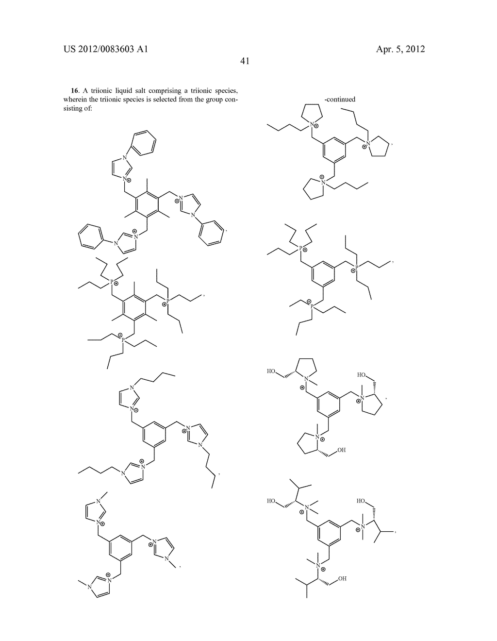 HIGH STABILITY POLYIONIC LIQUID SALTS - diagram, schematic, and image 45