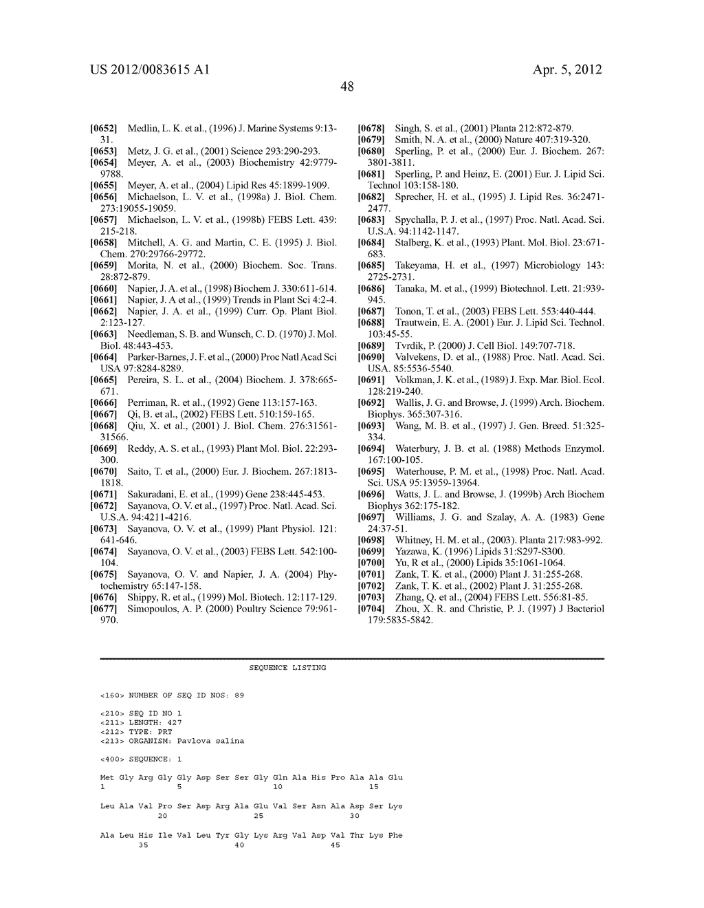 SYNTHESIS OF LONG-CHAIN POLYUNSATURATED FATTY ACIDS BY RECOMBINANT CELLS - diagram, schematic, and image 65