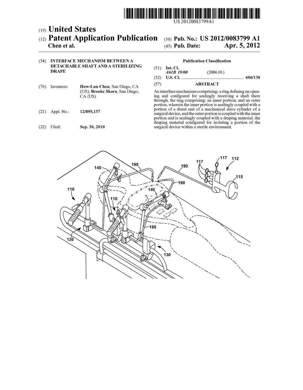 INTERFACE MECHANISM BETWEEN A DETACHABLE SHAFT AND A STERILIZING DRAPE - diagram, schematic, and image 01