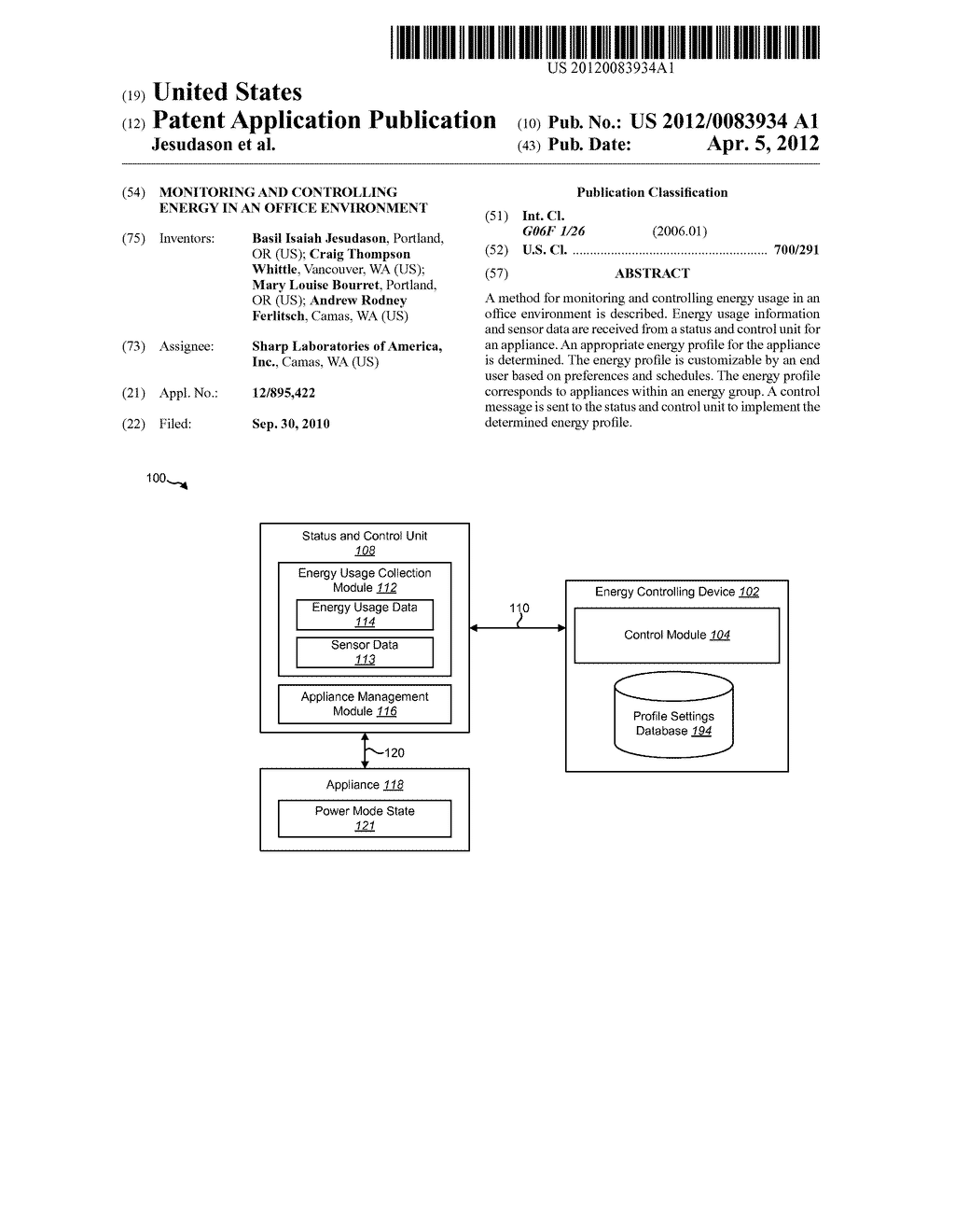 MONITORING AND CONTROLLING ENERGY IN AN OFFICE ENVIRONMENT - diagram, schematic, and image 01