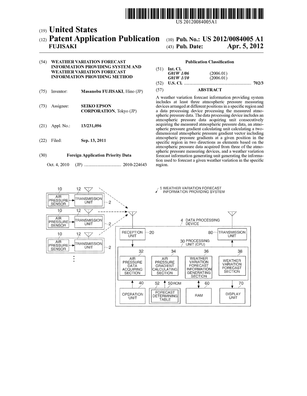 WEATHER VARIATION FORECAST INFORMATION PROVIDING SYSTEM AND WEATHER     VARIATION FORECAST INFORMATION PROVIDING METHOD - diagram, schematic, and image 01