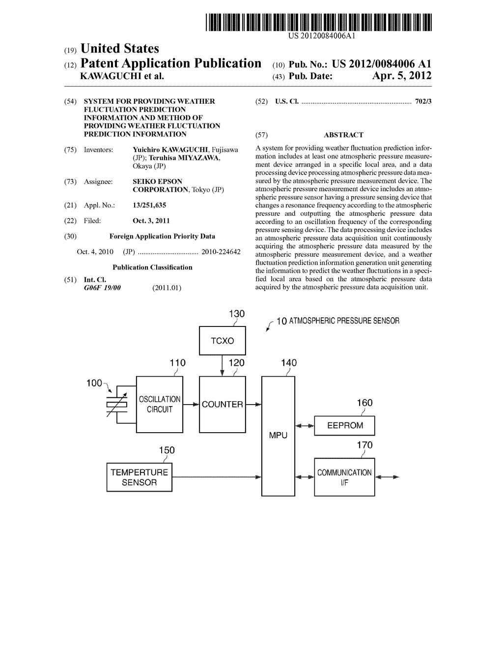 SYSTEM FOR PROVIDING WEATHER FLUCTUATION PREDICTION INFORMATION AND METHOD     OF PROVIDING WEATHER FLUCTUATION PREDICTION INFORMATION - diagram, schematic, and image 01