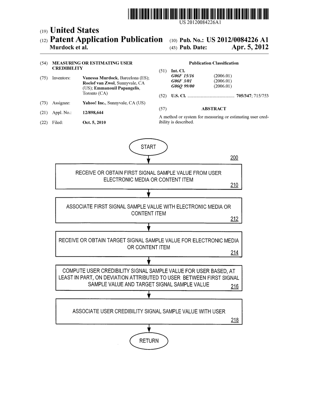 MEASURING OR ESTIMATING USER CREDIBILITY - diagram, schematic, and image 01