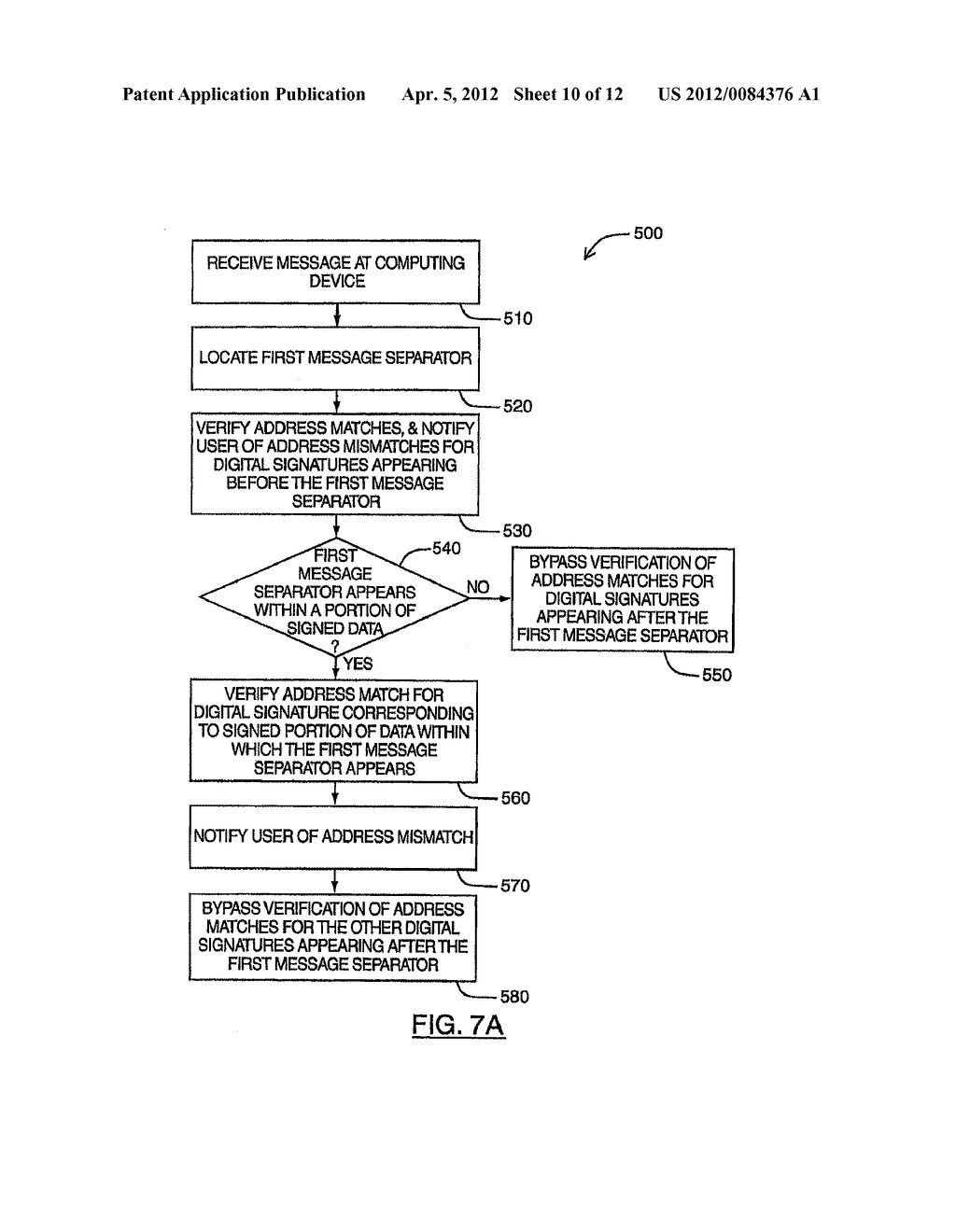 METHOD AND APPARATUS FOR PROCESSING DIGITALLY SIGNED MESSAGES TO DETERMINE     ADDRESS MISMATCHES - diagram, schematic, and image 11