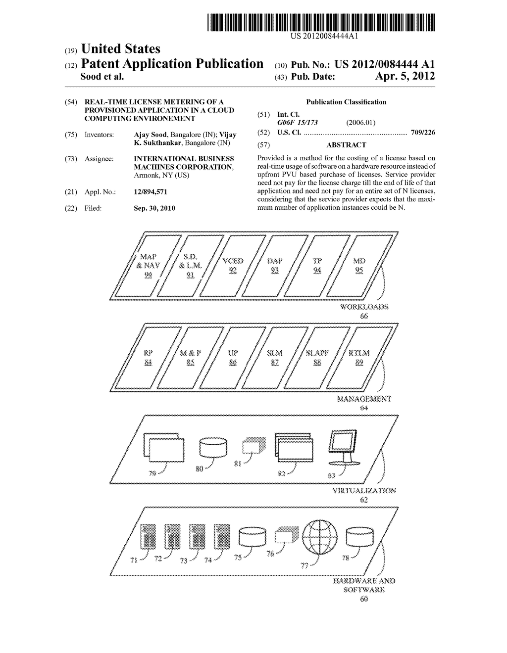 REAL-TIME LICENSE METERING OF A PROVISIONED APPLICATION IN A CLOUD     COMPUTING ENVIRONEMENT - diagram, schematic, and image 01