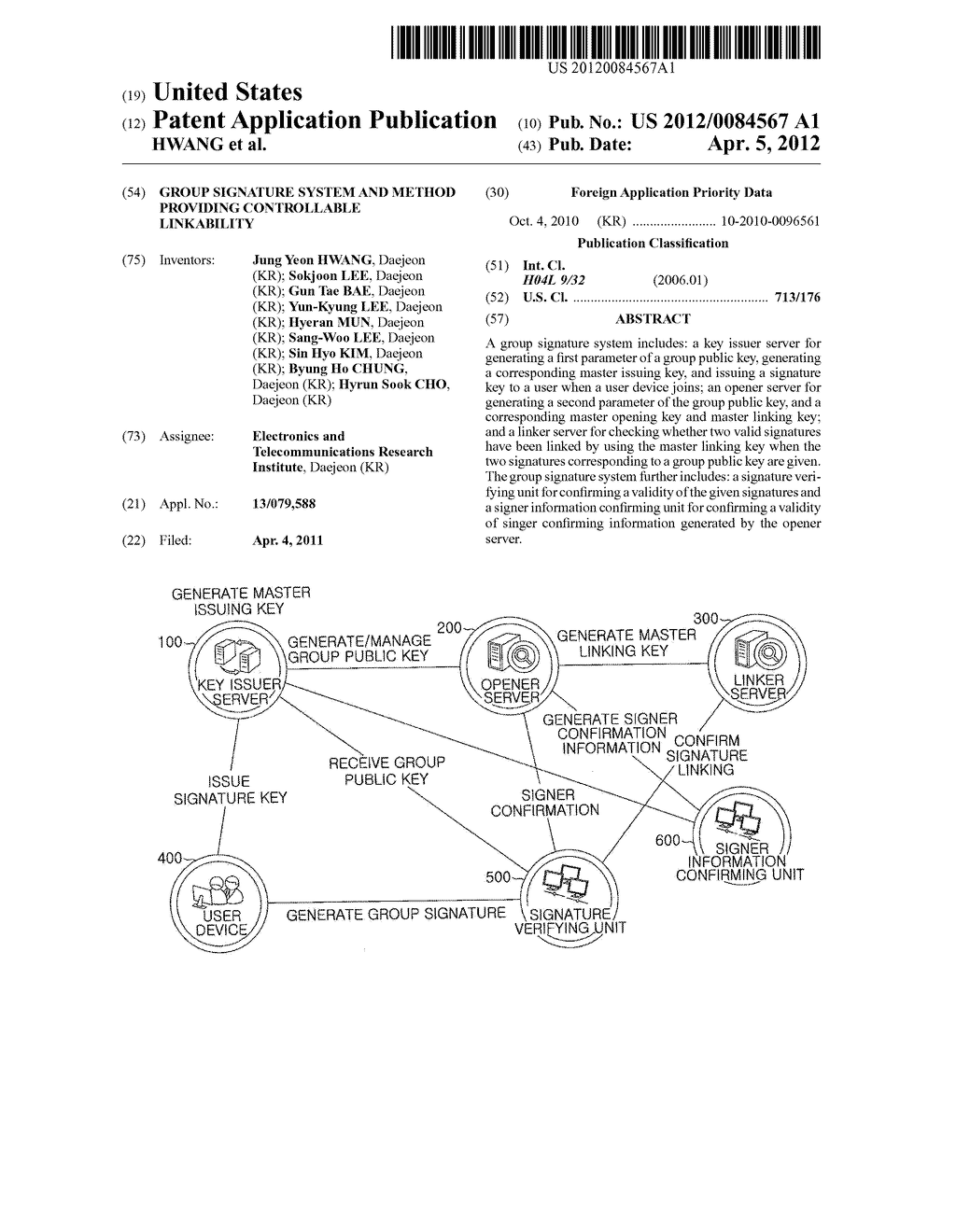 GROUP SIGNATURE SYSTEM AND METHOD PROVIDING CONTROLLABLE LINKABILITY - diagram, schematic, and image 01