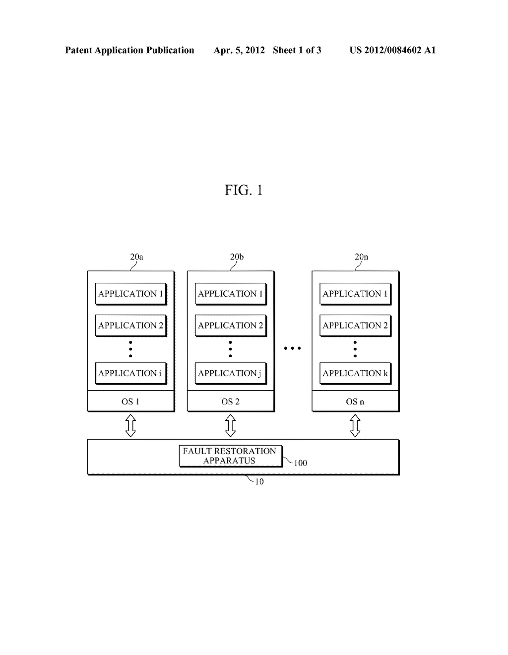 FAULT RESTORATION APPARATUS AND METHOD FOR USE IN A VIRTUAL ENVIRONMENT - diagram, schematic, and image 02