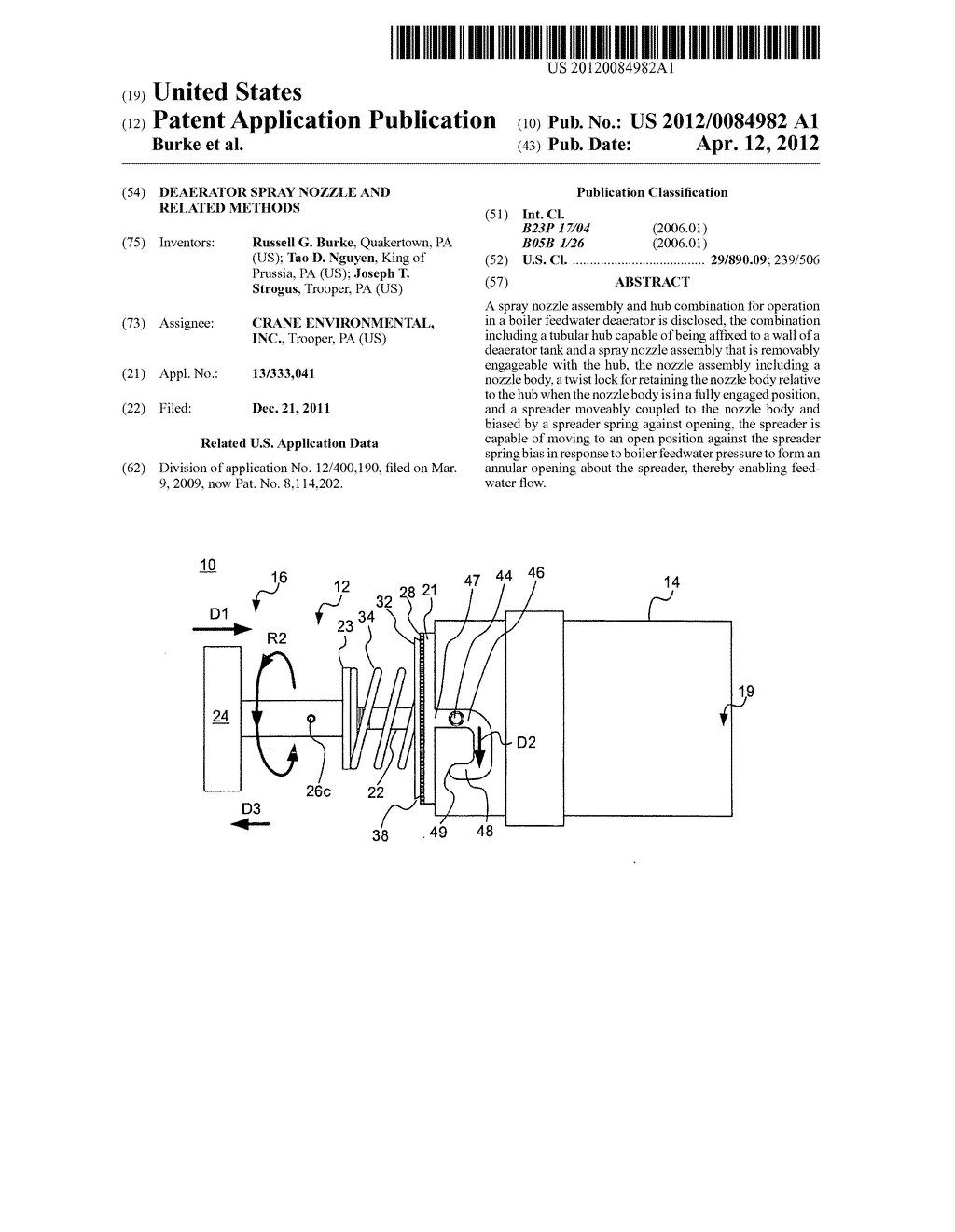 DEAERATOR SPRAY NOZZLE AND RELATED METHODS - diagram, schematic, and image 01