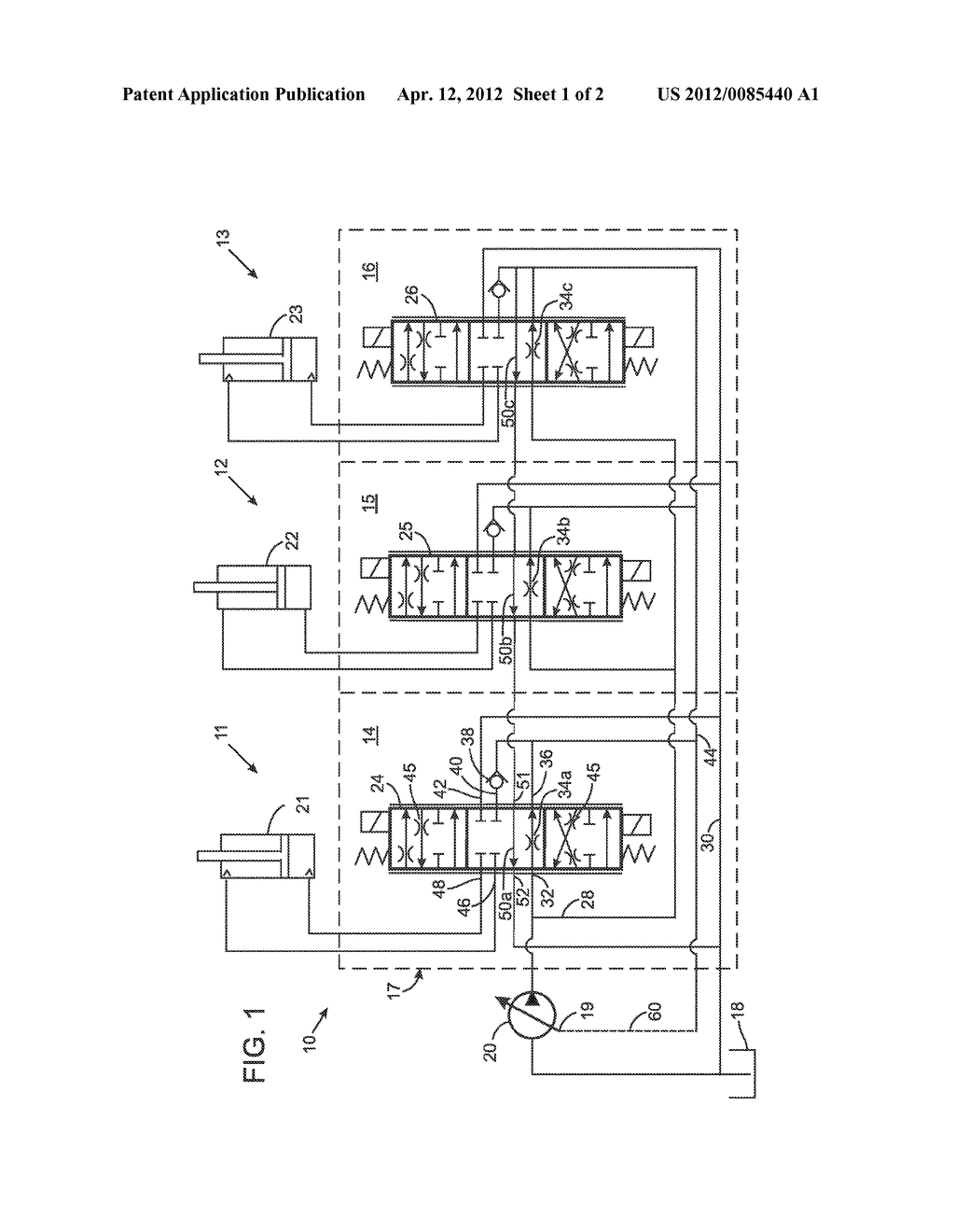 FLOW SUMMATION SYSTEM FOR CONTROLLING A VARIABLE DISPLACEMENT HYDRAULIC     PUMP - diagram, schematic, and image 02