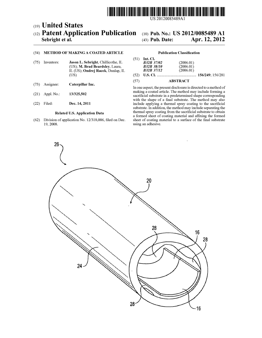 METHOD OF MAKING A COATED ARTICLE - diagram, schematic, and image 01