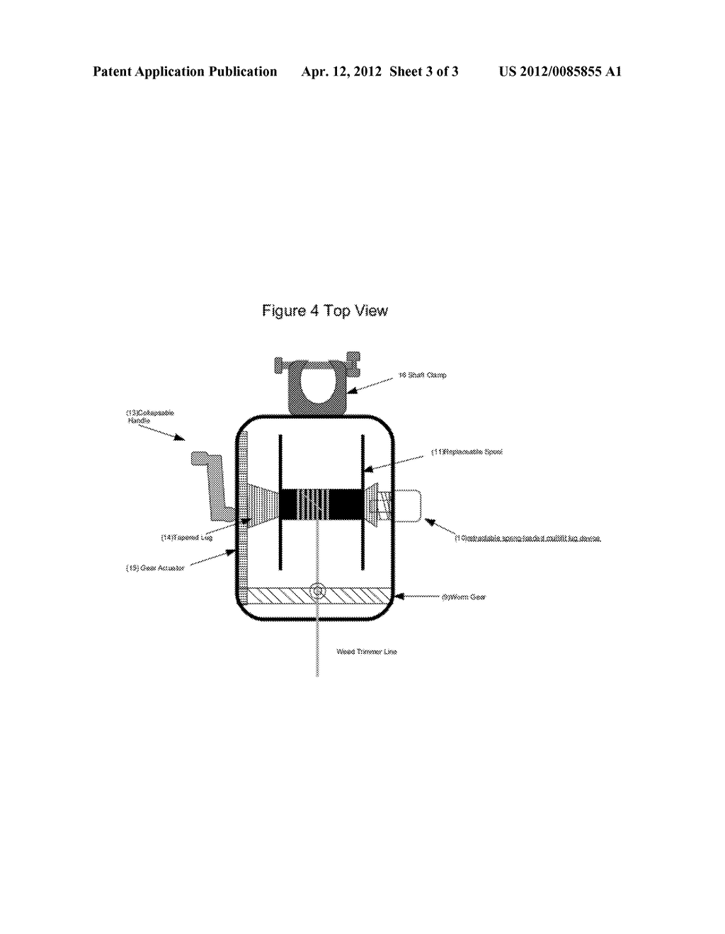 Compact Weed Trimmer Mounted Line Spooling Device - diagram, schematic, and image 04