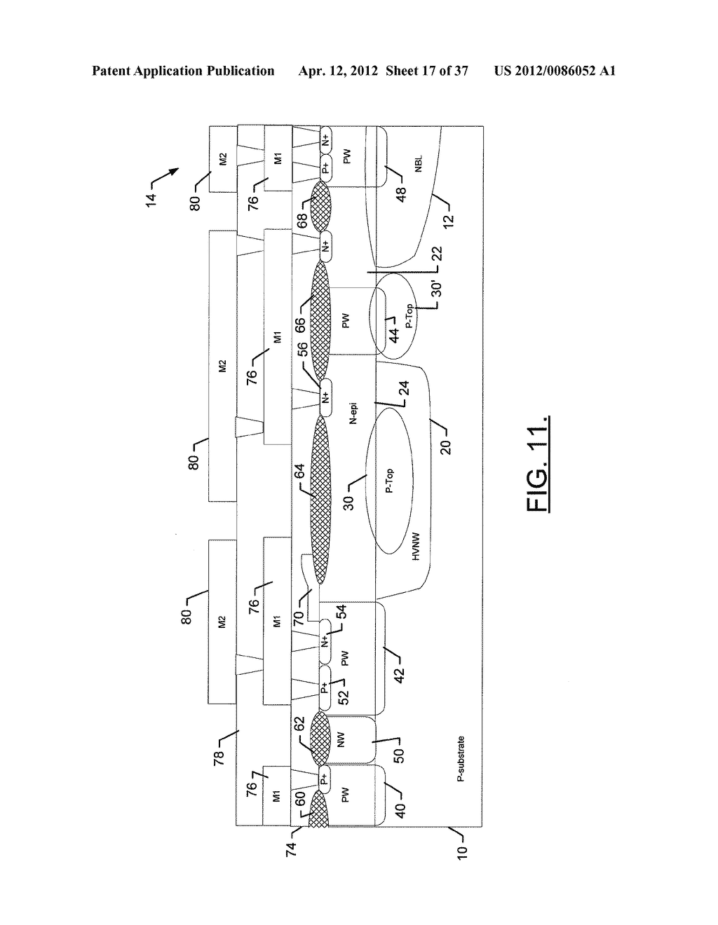 HIGH VOLTAGE MOS DEVICE AND METHOD FOR MAKING THE SAME - diagram, schematic, and image 18