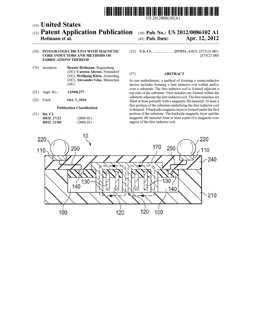 Integrated Circuits with Magnetic Core Inductors and Methods of     Fabrications Thereof - diagram, schematic, and image 01