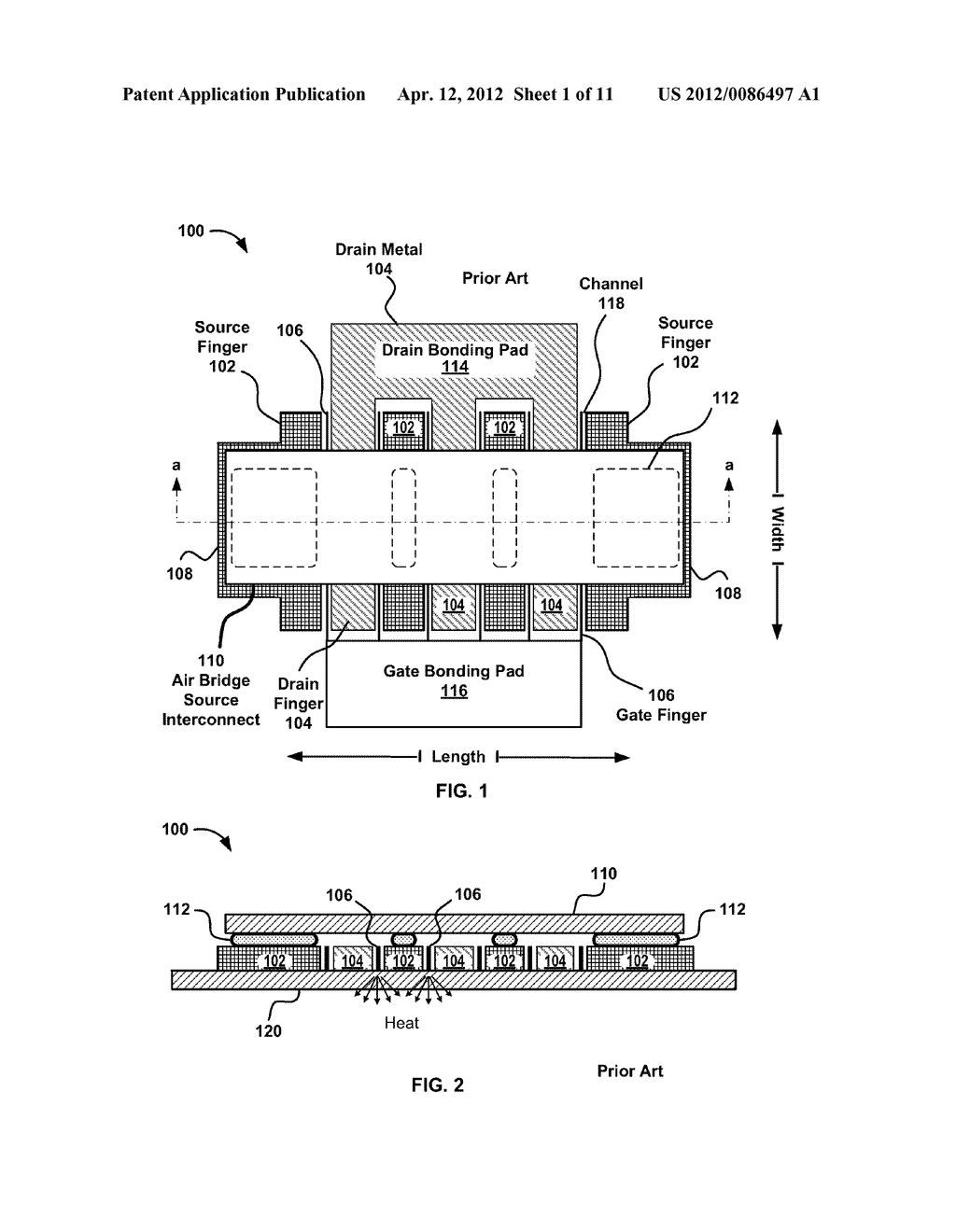 COMPOUND FIELD EFFECT TRANSISTOR WITH MULTI-FEED GATE AND SERPENTINE     INTERCONNECT - diagram, schematic, and image 02