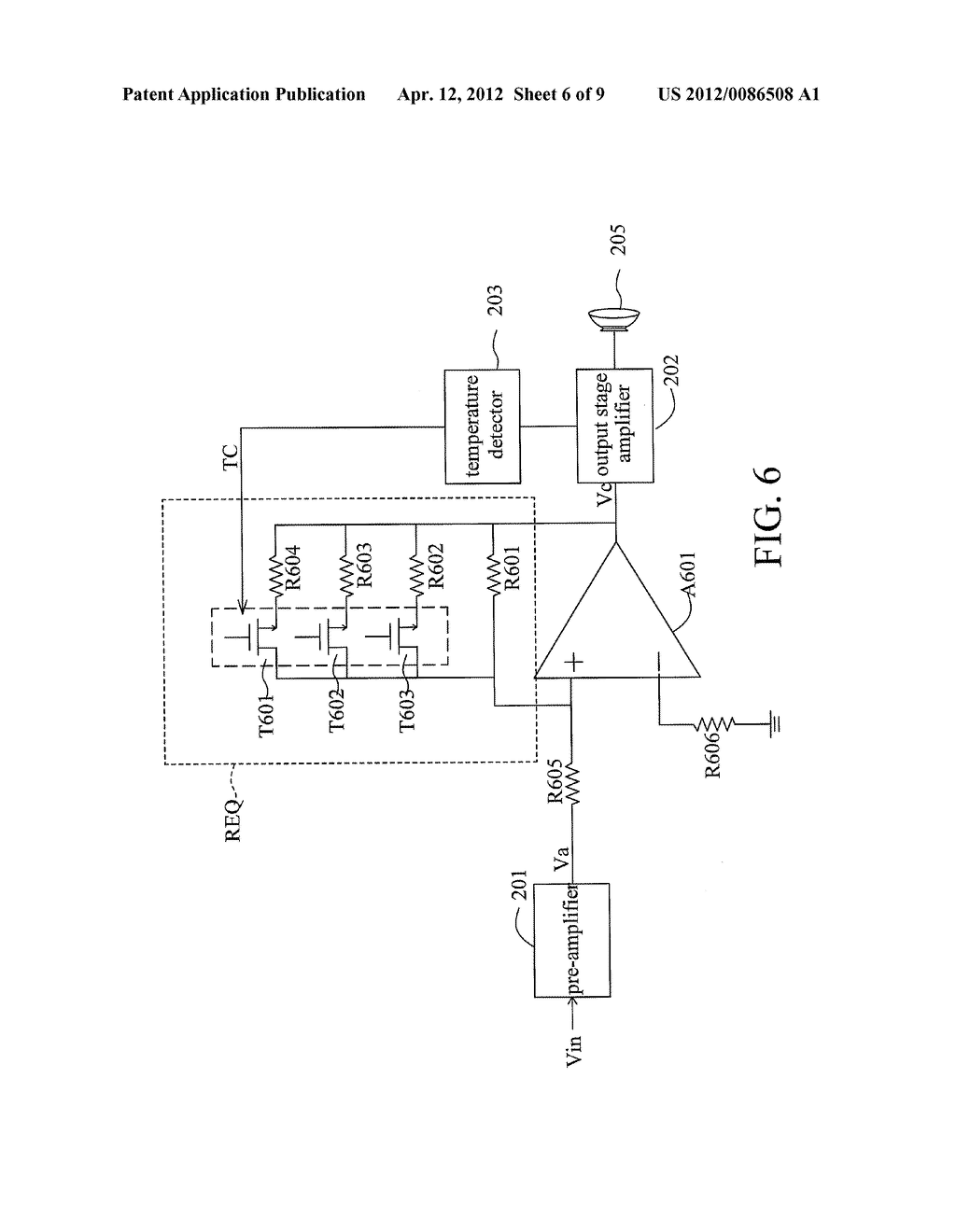 CIRCUIT FOR THERMAL PROTECTION IN AUDIO POWER AMPLIFIER AND METHOD THEREOF - diagram, schematic, and image 07