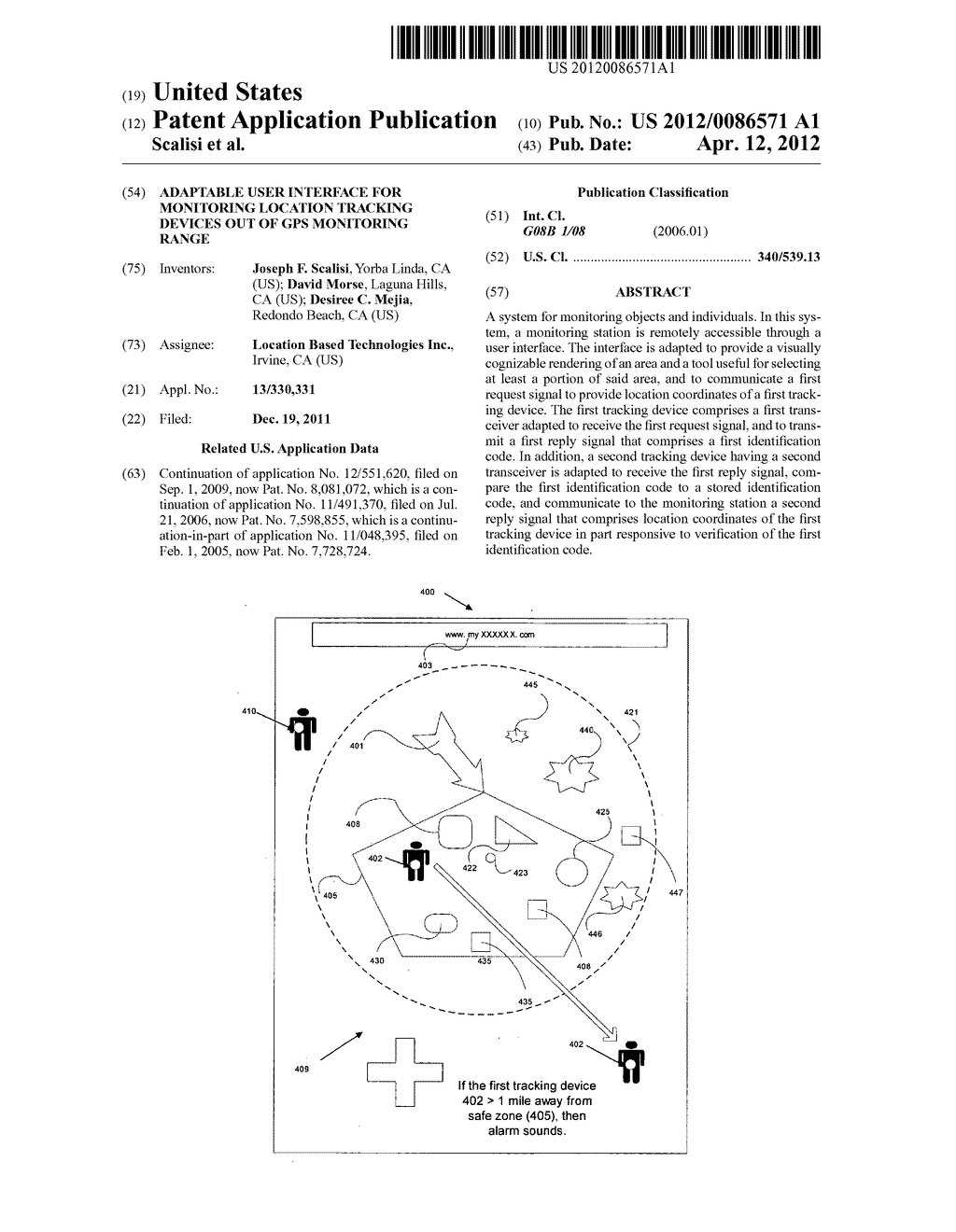 Adaptable user interface for monitoring location tracking devices out of     GPS monitoring range - diagram, schematic, and image 01