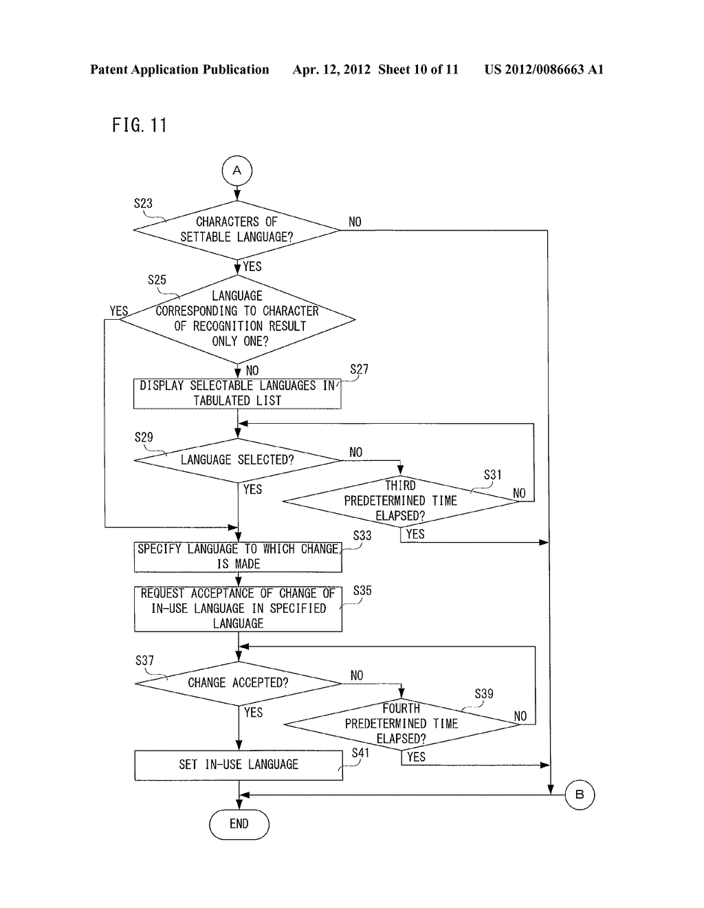 MOBILE TERMINAL, LANGUAGE SETTING PROGRAM AND LANGUAGE SETTING METHOD - diagram, schematic, and image 11