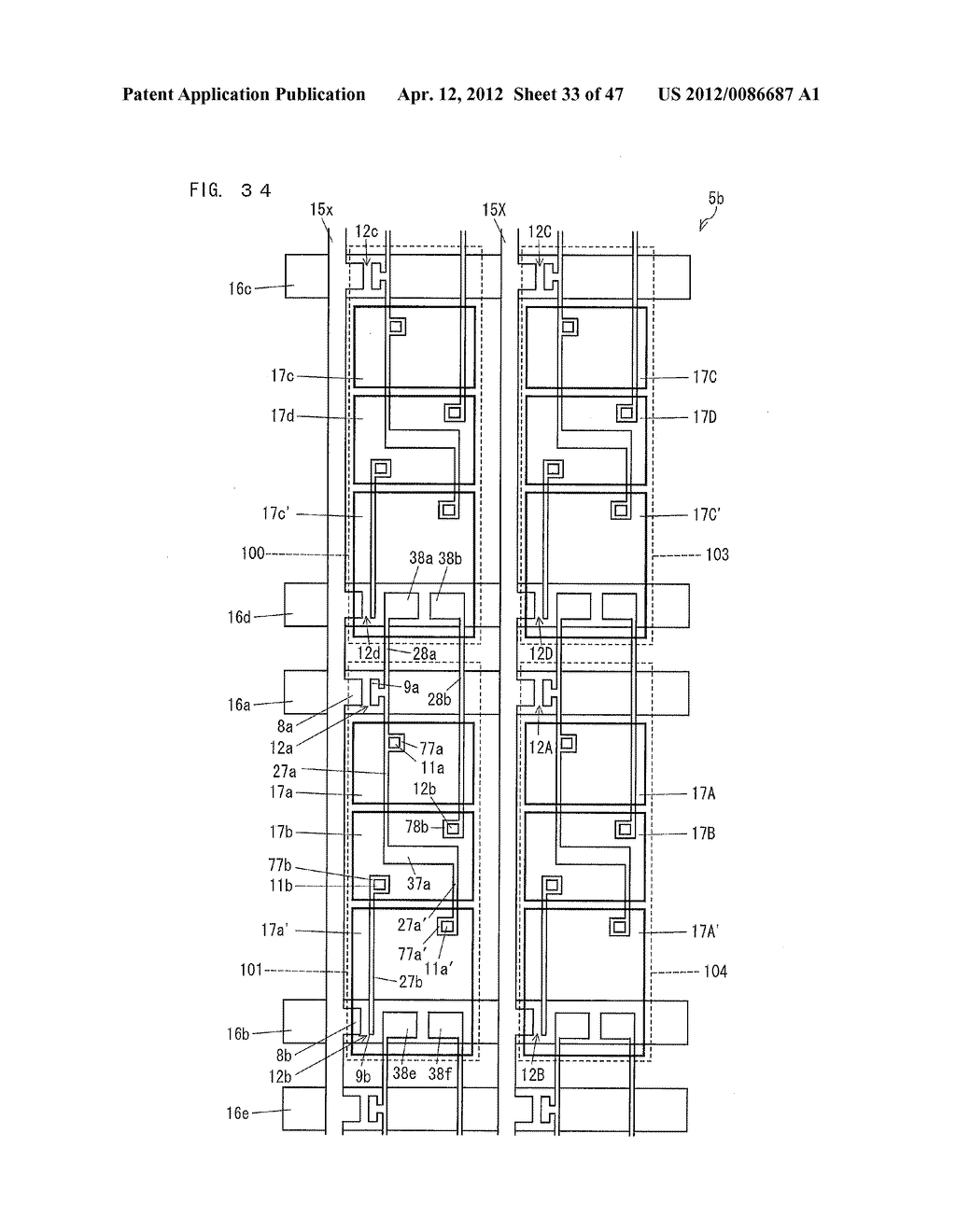 ACTIVE MATRIX SUBSTRATE, LIQUID CRYSTAL PANEL, LIQUID CRYSTAL DISPLAY     DEVICE, LIQUID CRYSTAL DISPLAY UNIT, AND TELEVISION RECEIVER - diagram, schematic, and image 34