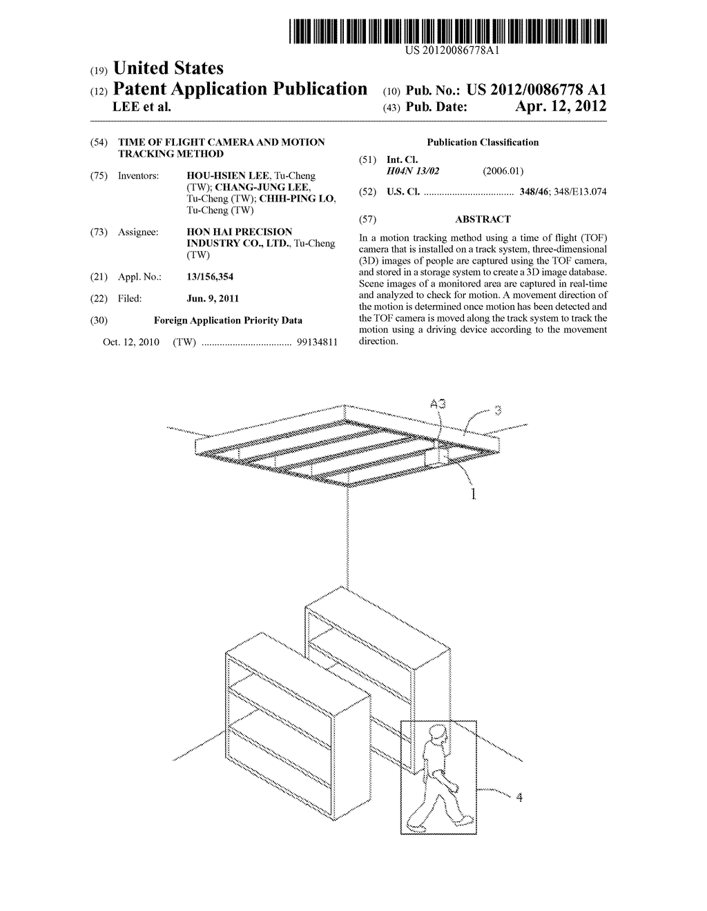 TIME OF FLIGHT CAMERA AND MOTION TRACKING METHOD - diagram, schematic, and image 01