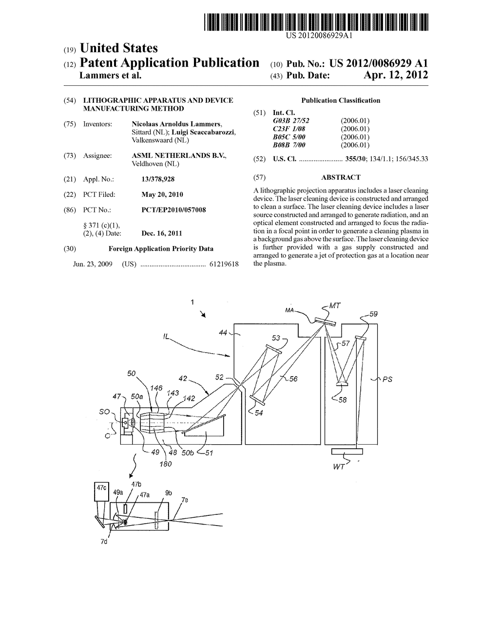 LITHOGRAPHIC APPARATUS AND DEVICE MANUFACTURING METHOD - diagram, schematic, and image 01