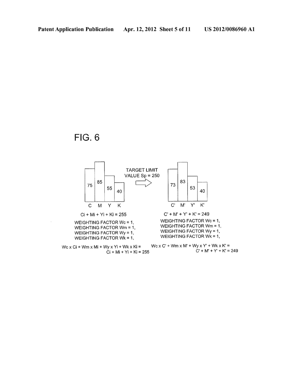 COLOR MATERIAL AMOUNT CONTROL METHOD AND IMAGE FORMING APPARATUS FOR     LIMITING AN AMOUNT OF THE COLOR MATERIAL TO BE USED FOR IMAGE FORMATION - diagram, schematic, and image 06