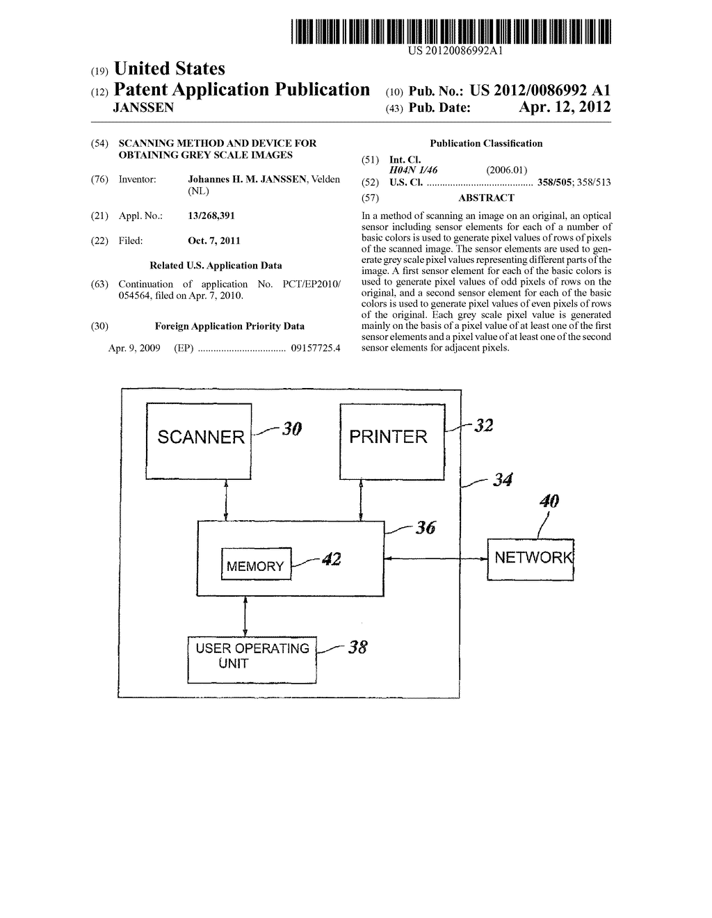 SCANNING METHOD AND DEVICE FOR OBTAINING GREY SCALE IMAGES - diagram, schematic, and image 01