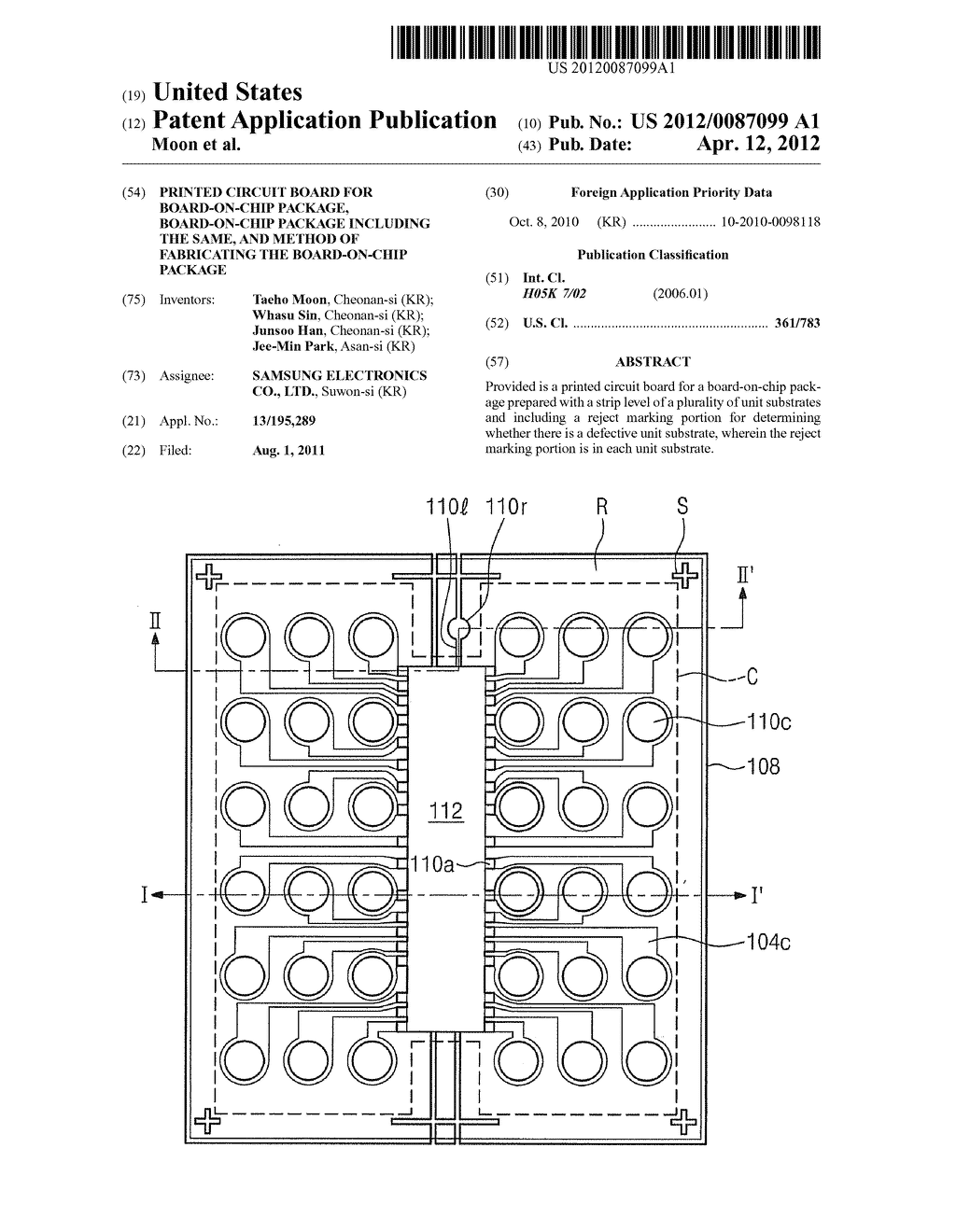 Printed Circuit Board For Board-On-Chip Package, Board-On-Chip Package     Including The Same, And Method Of Fabricating The Board-On-Chip Package - diagram, schematic, and image 01