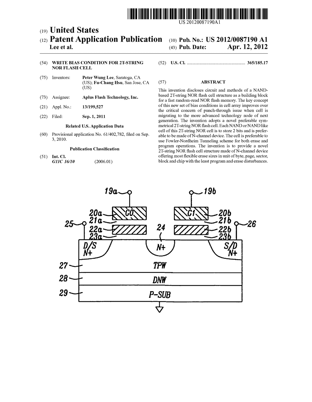 Write BIAS condition for 2T-string NOR flash cell - diagram, schematic, and image 01