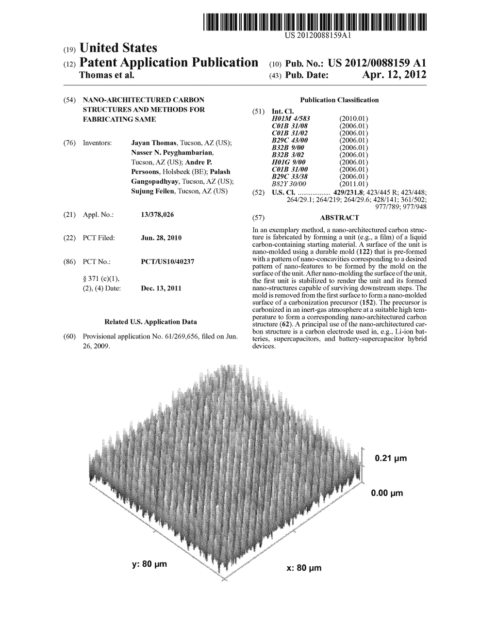 NANO-ARCHITECTURED CARBON STRUCTURES AND METHODS FOR FABRICATING SAME - diagram, schematic, and image 01