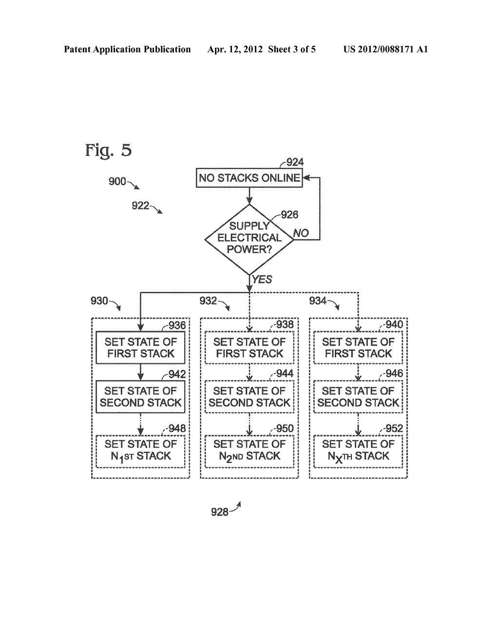 SYSTEMS AND METHODS FOR INDEPENDENTLY CONTROLLING THE OPERATION OF FUEL     CELL STACKS AND FUEL CELL SYSTEMS INCORPORATING THE SAME - diagram, schematic, and image 04