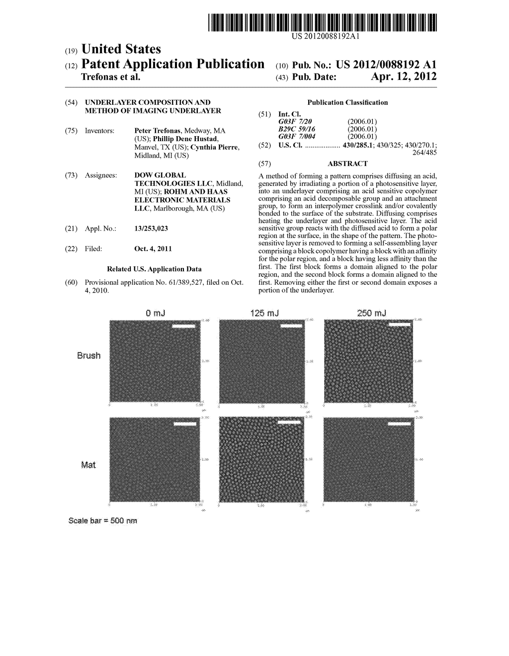 UNDERLAYER COMPOSITION AND METHOD OF IMAGING UNDERLAYER - diagram, schematic, and image 01