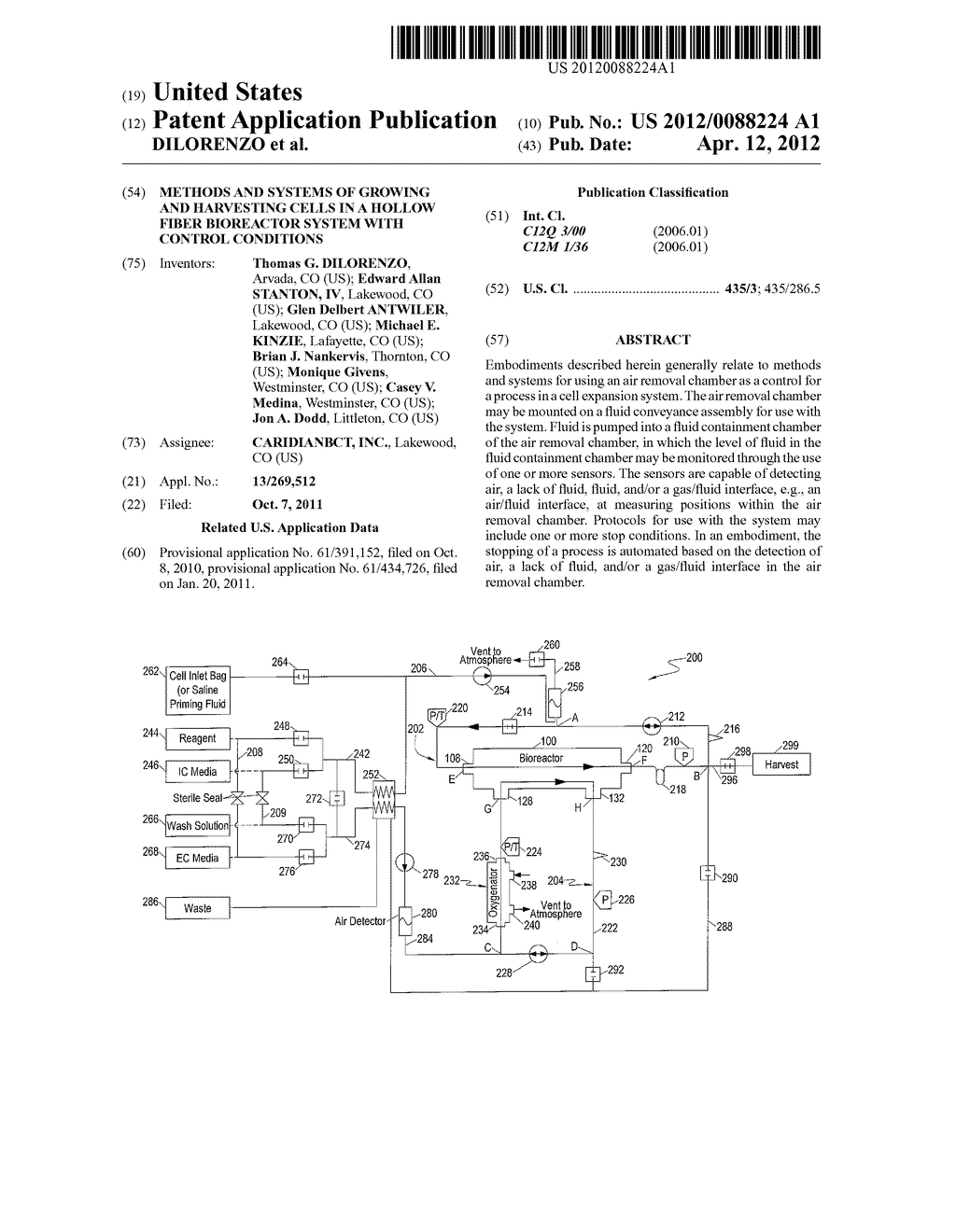 Methods and Systems of Growing and Harvesting Cells in a Hollow Fiber     Bioreactor System with Control Conditions - diagram, schematic, and image 01